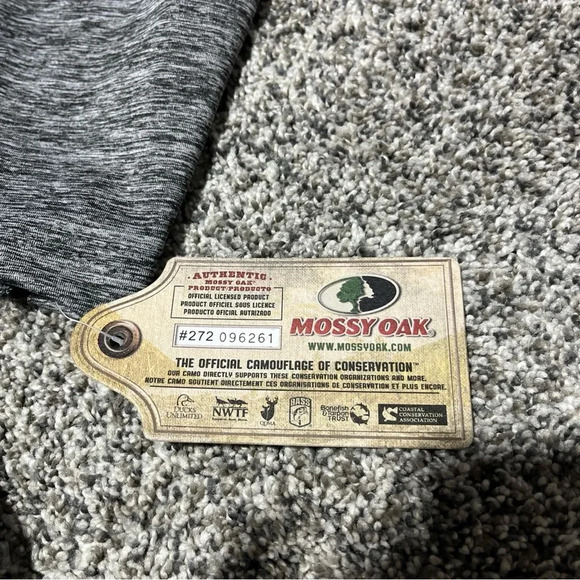 Mossy Oak Mens 1/4 Quarter Zip Zipper Dri fit Large Camo Outdoors NWT - Picture 2 of 8